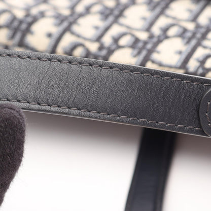 ディオール SADDLE オブリーク キャンバス レザー ハンドバッグ