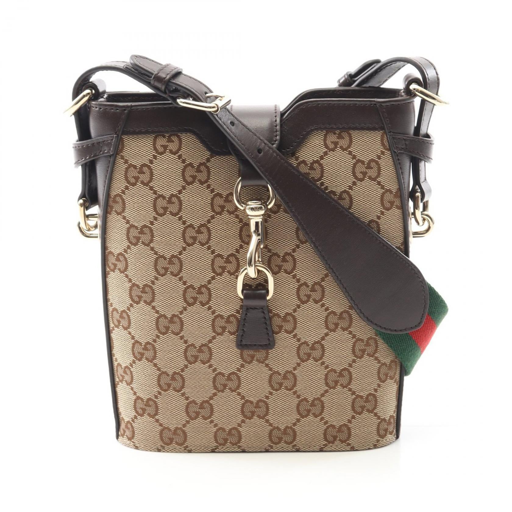 グッチ GG シャドウ キャンバス レザー ショルダーバッグ