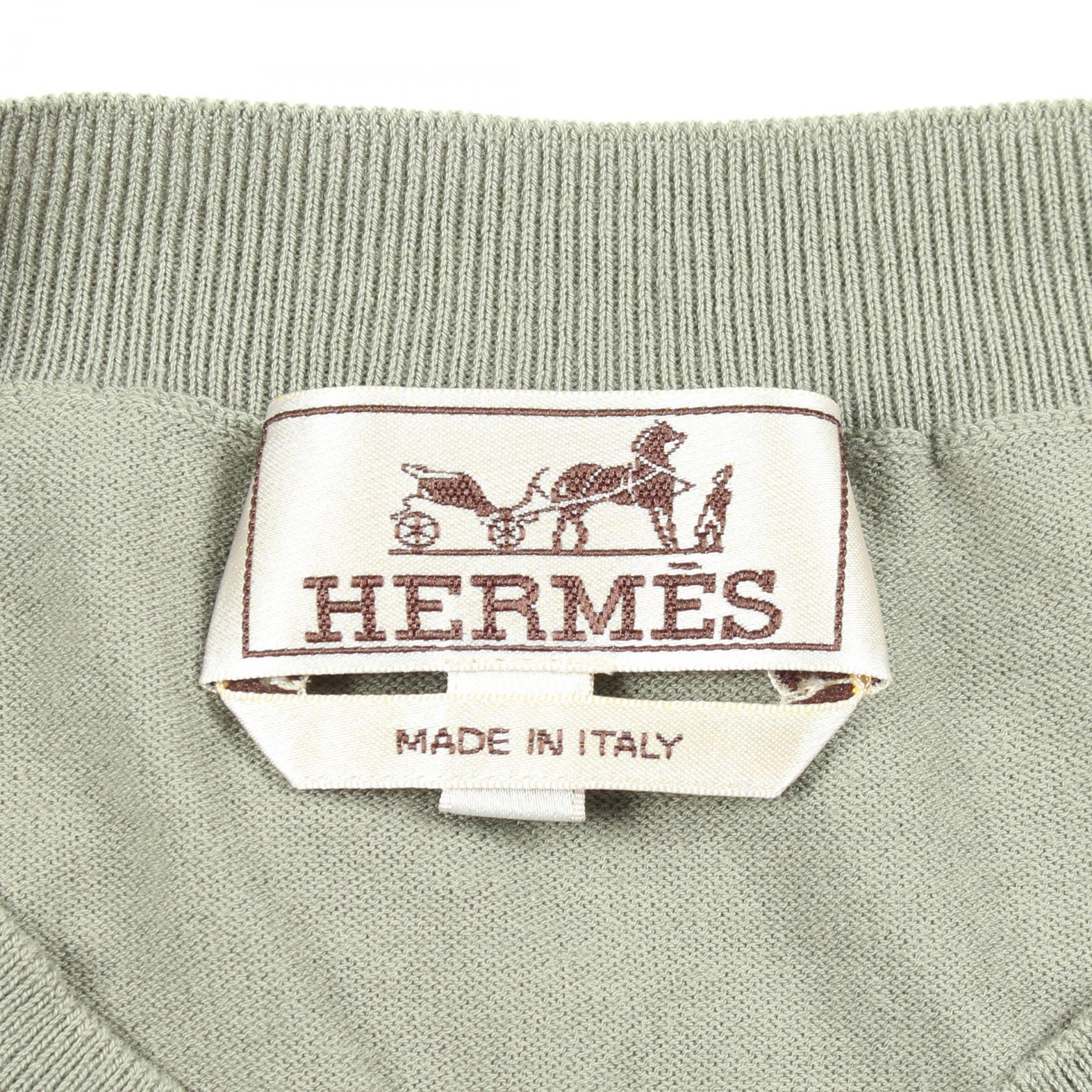 エルメス Selles en Fragments コットン半袖ニットトップス