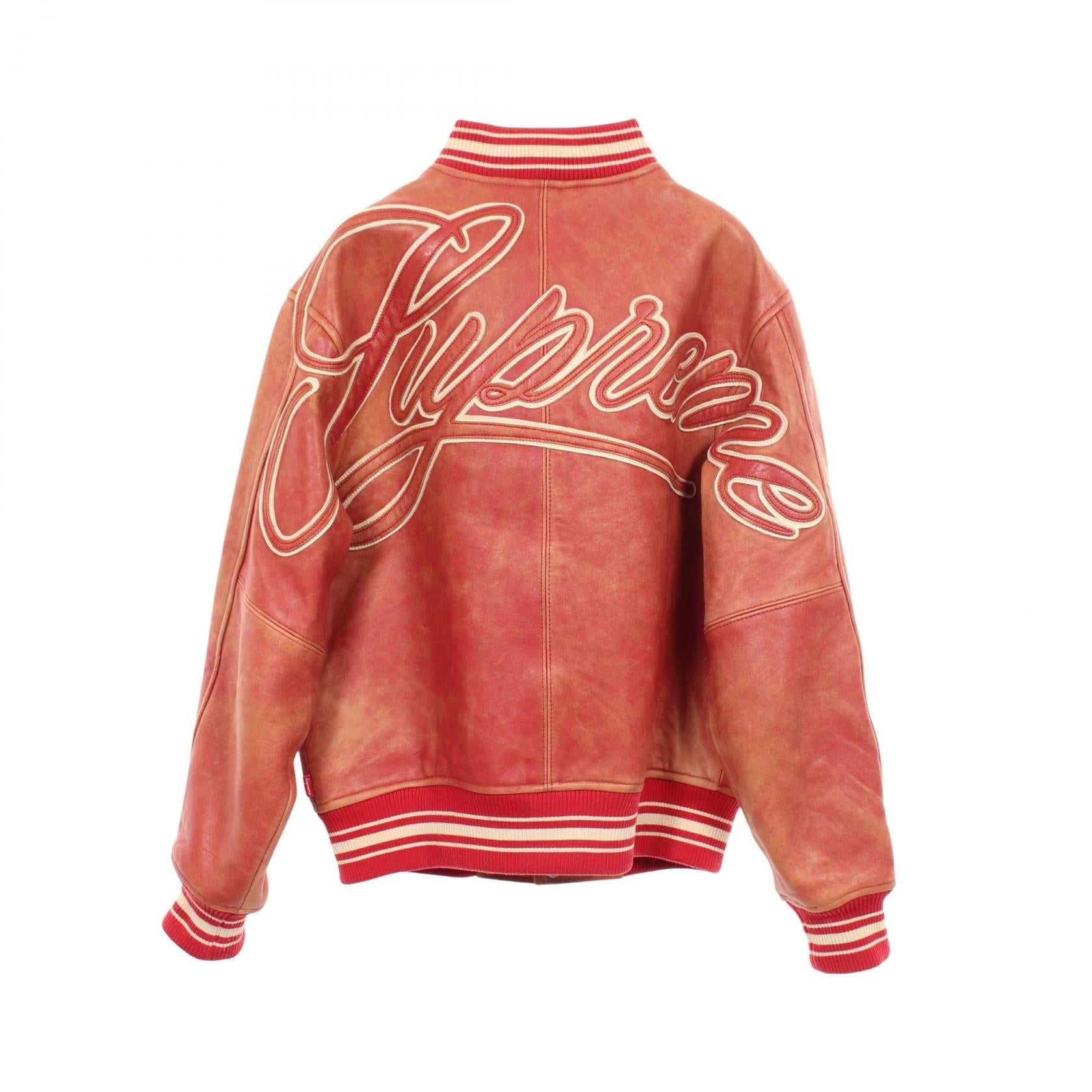 シュプリーム PAINTED WORM LEATHER スタジャン