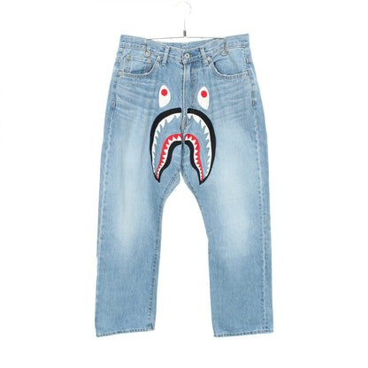 アベイシングエイプ Shark Loose Fit コットンデニムパンツ