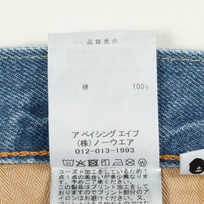 アベイシングエイプ Shark Loose Fit コットンデニムパンツ