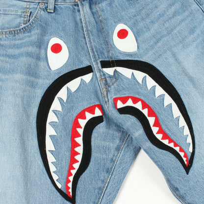 アベイシングエイプ Shark Loose Fit コットンデニムパンツ