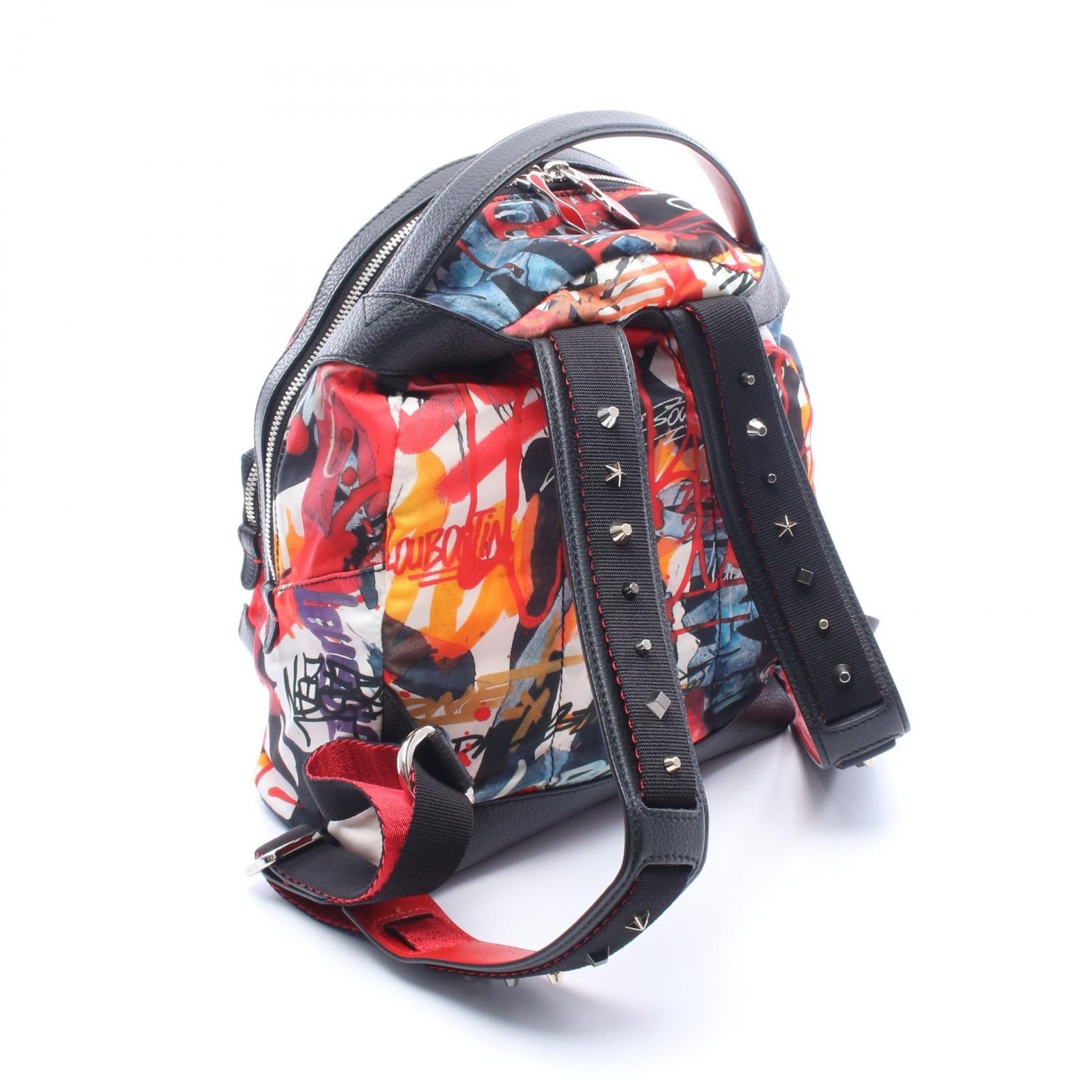 クリスチャンルブタン BACKLOUBI SMALL ナイロン レザー ラバー リュックサック