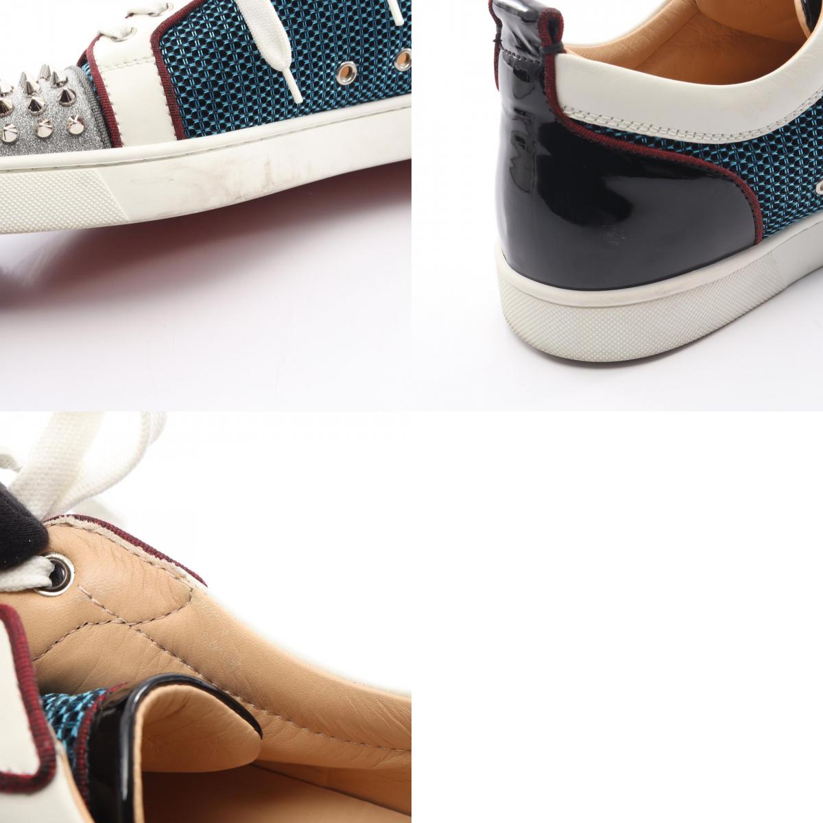 クリスチャンルブタン Louis Junior Spikes Orlato レザー パテントレザー ファブリック スニーカー
