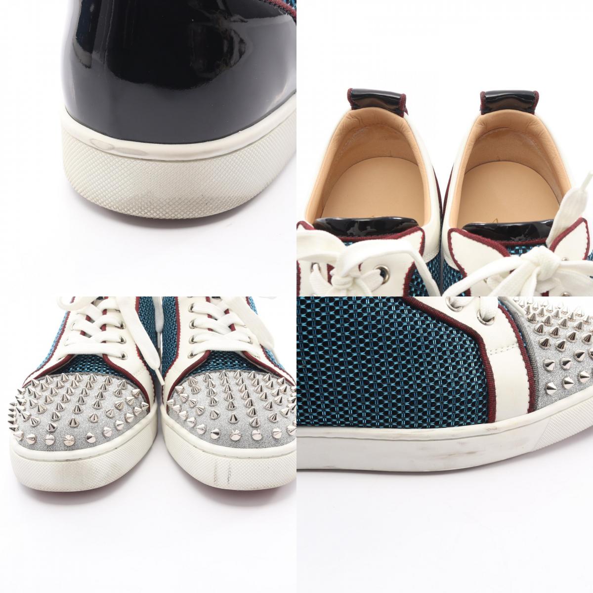 クリスチャンルブタン Louis Junior Spikes Orlato レザー パテントレザー ファブリック スニーカー