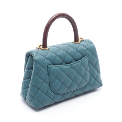 シャネル ココハンドル キャビアスキン エキゾチックレザー ハンドバッグ