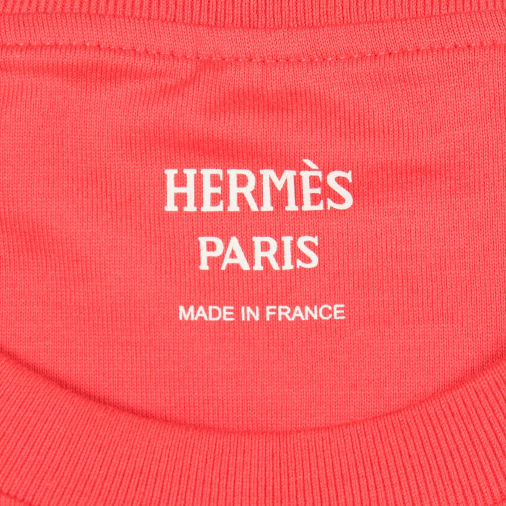 エルメス Cartouche Leclere コットン半袖Tシャツ