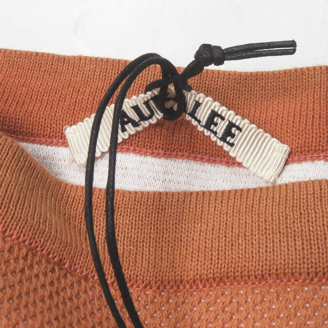 オーラリー GIZA BIRDS EYE DOUBLE FACE BOAT NECK ニットトップス