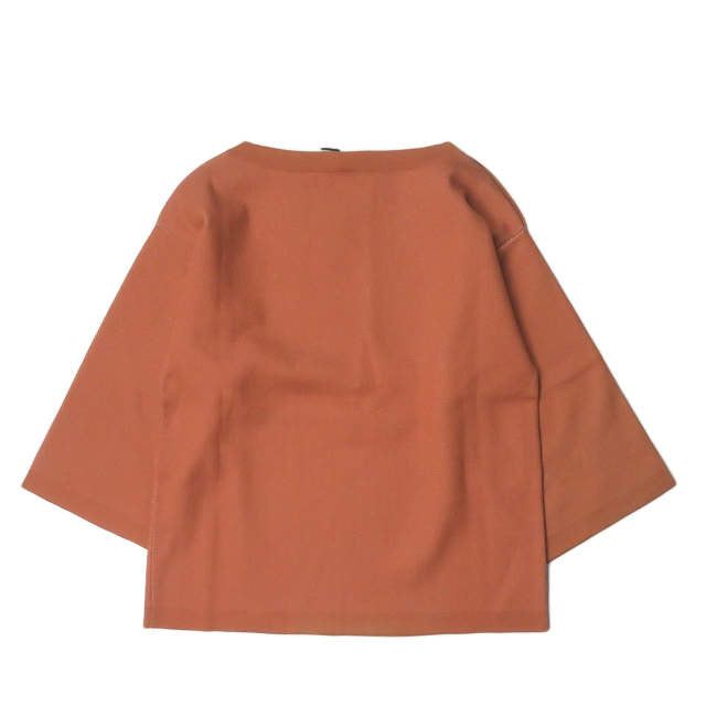 オーラリー GIZA BIRDS EYE DOUBLE FACE BOAT NECK ニットトップス