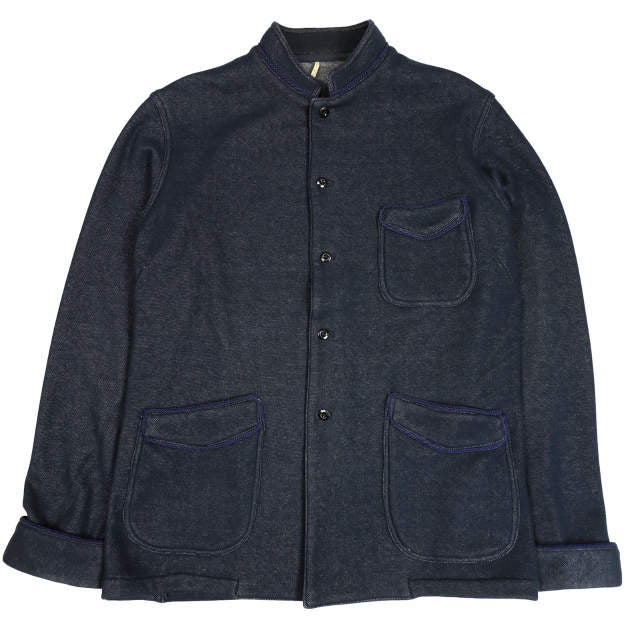 m's braque スタンドカラー チャイナシャツジャケット ネイビー