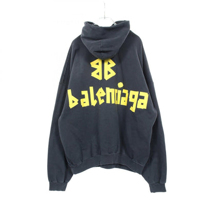 バレンシアガ TAPE TYPE RIPPED POCKET HOODIE コットンパーカー