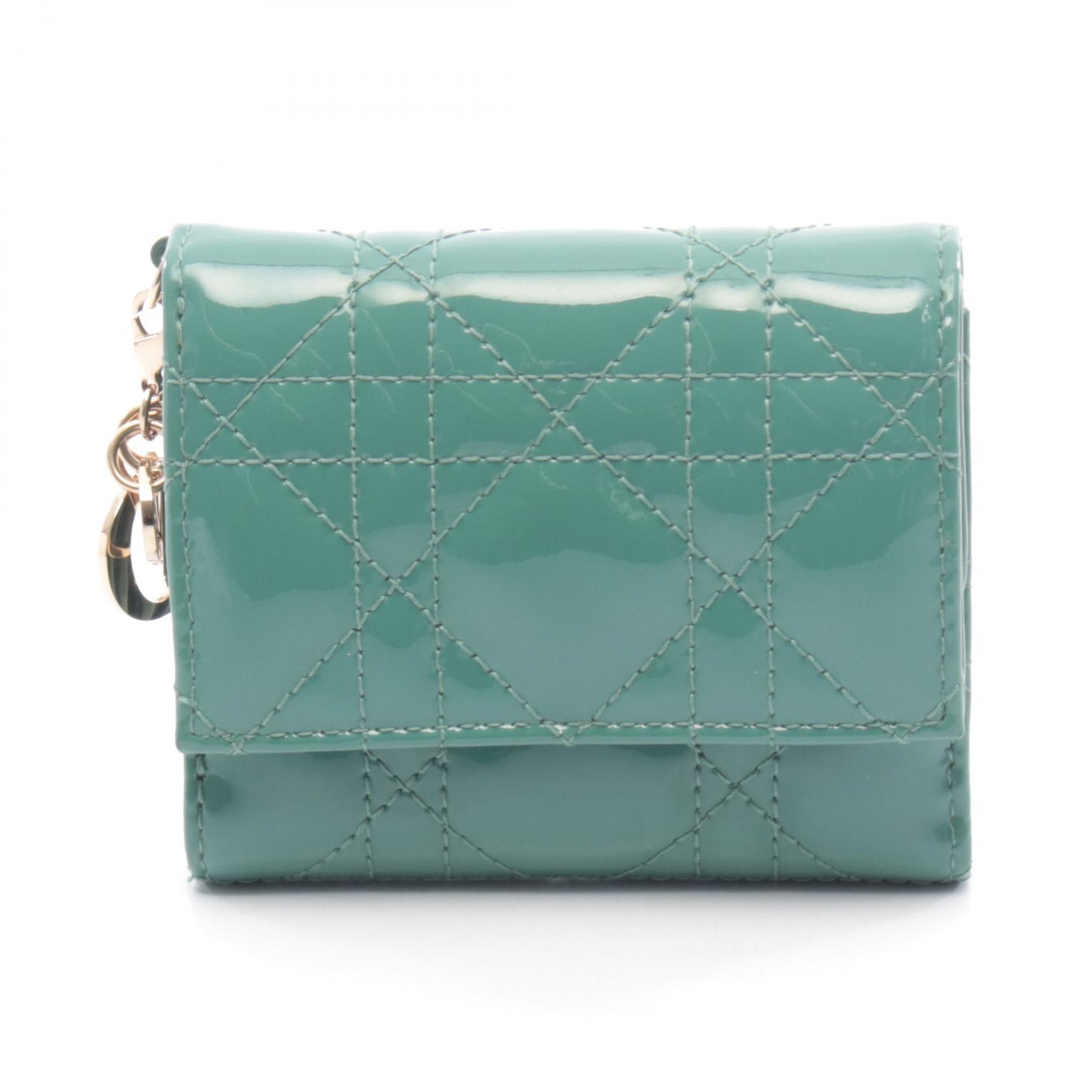 ディオール LADY DIOR パテントレザー三つ折り財布