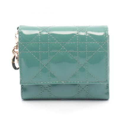ディオール LADY DIOR パテントレザー三つ折り財布