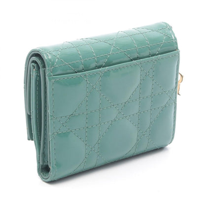 ディオール LADY DIOR パテントレザー三つ折り財布
