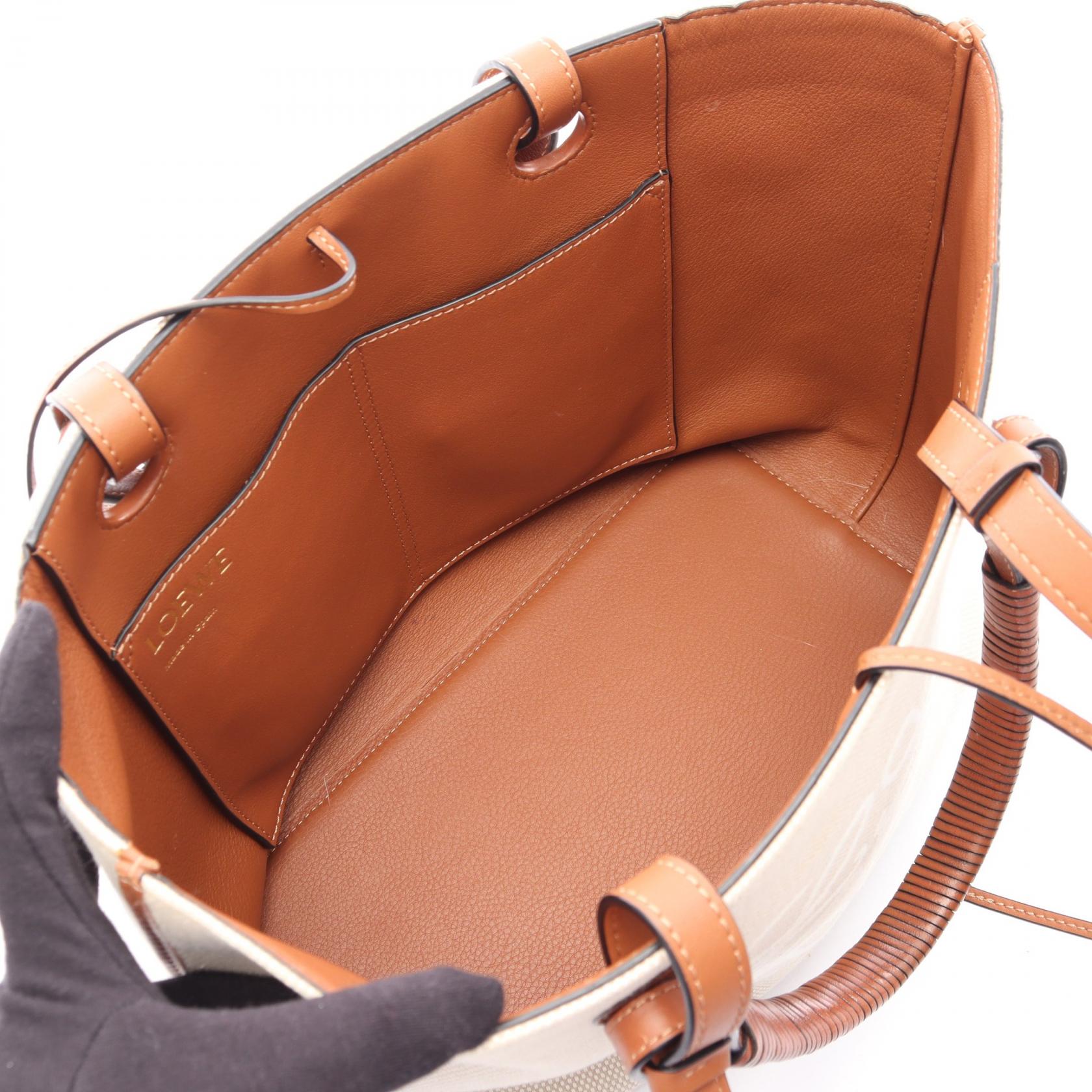 ロエベ アナグラム キャンバス レザー トートバッグ
