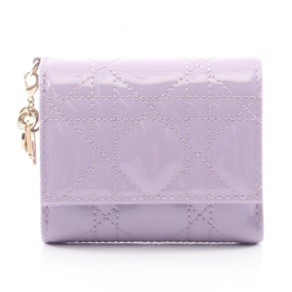 ディオール LADY DIOR パテントレザー三つ折り財布