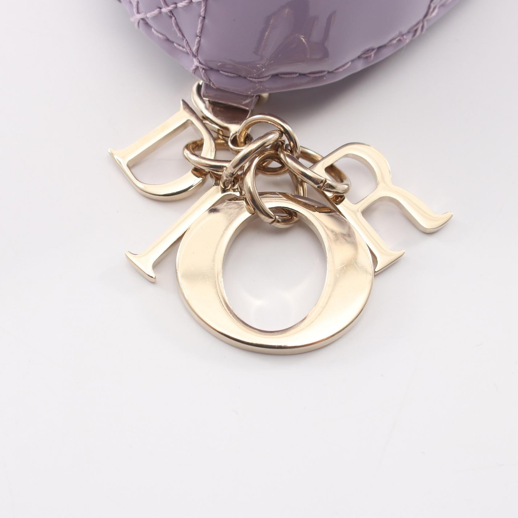 ディオール LADY DIOR パテントレザー三つ折り財布
