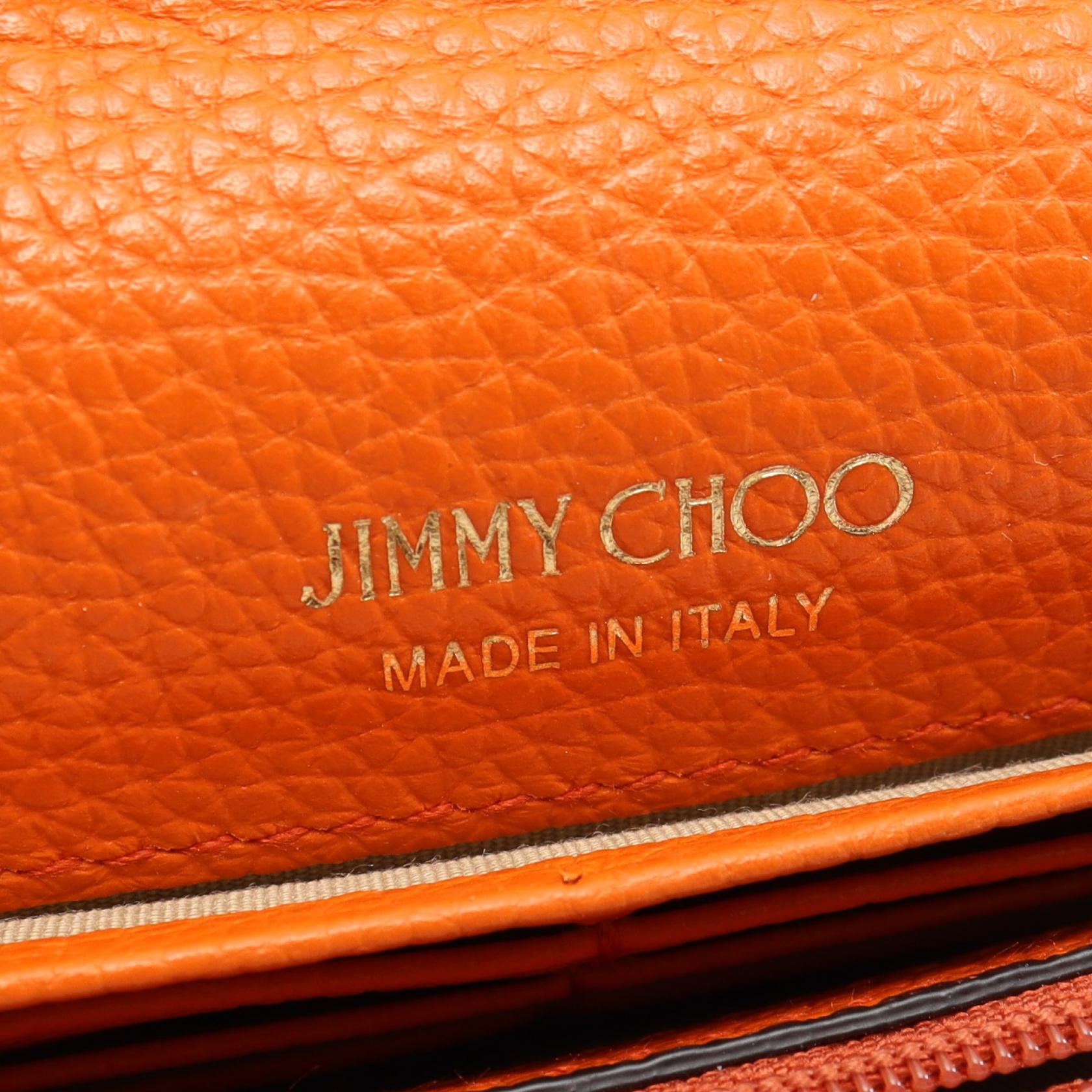 ジミーチュウ スタースタッズ レザー 二つ折り長財布