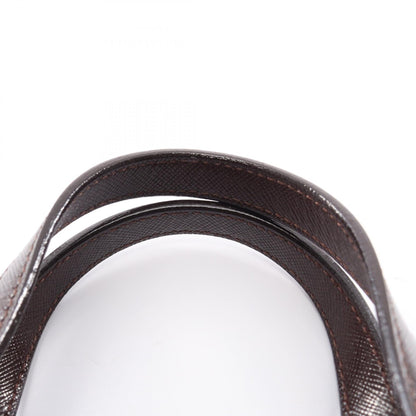 バーバリー レザ―キャンバス ハンドバッグ