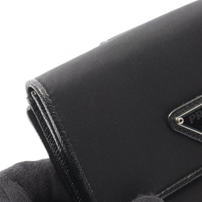 プラダ TESSUTO ナイロン サフィアーノレザー二つ折り財布