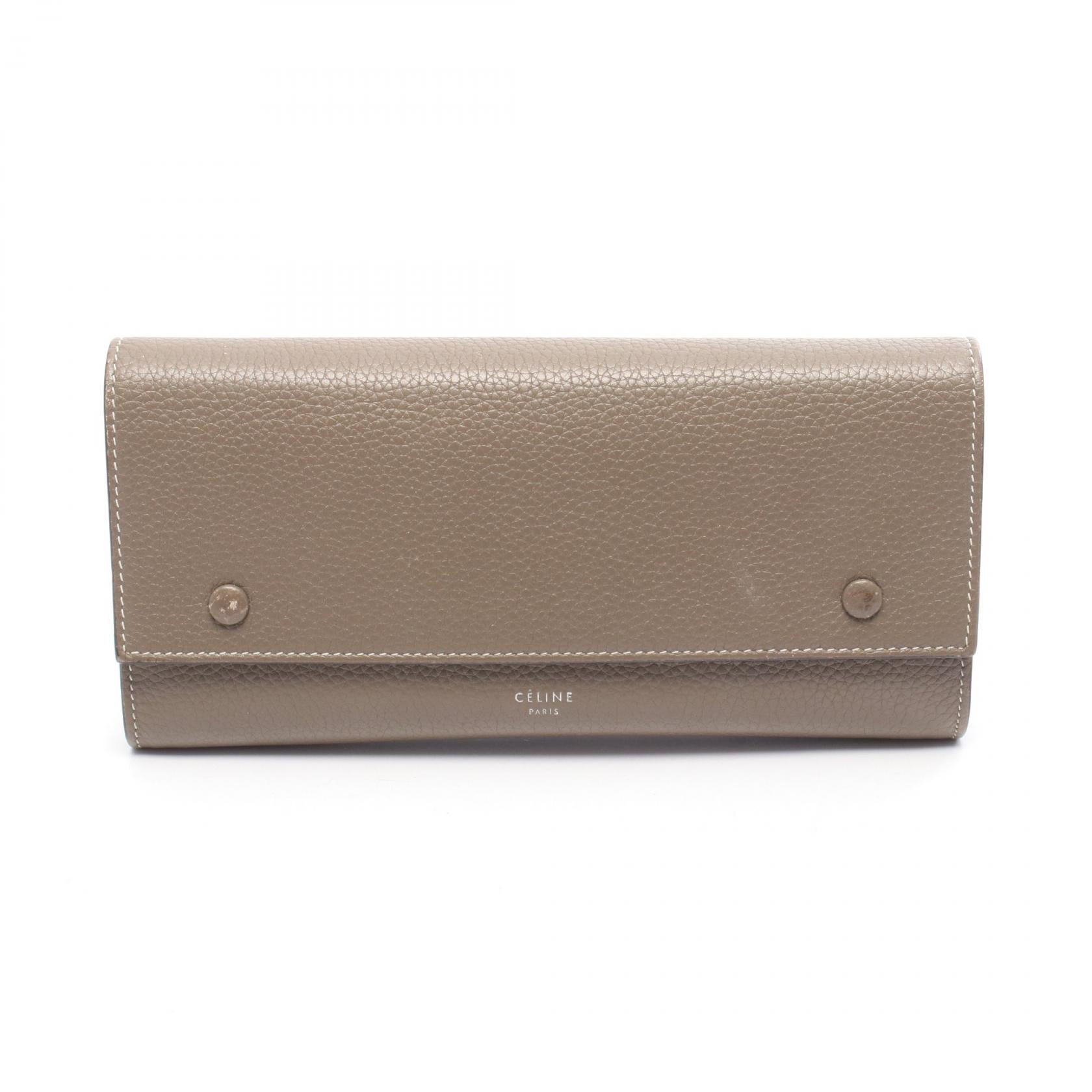 セリーヌ ラージフラップマルチファンクション レザー長財布