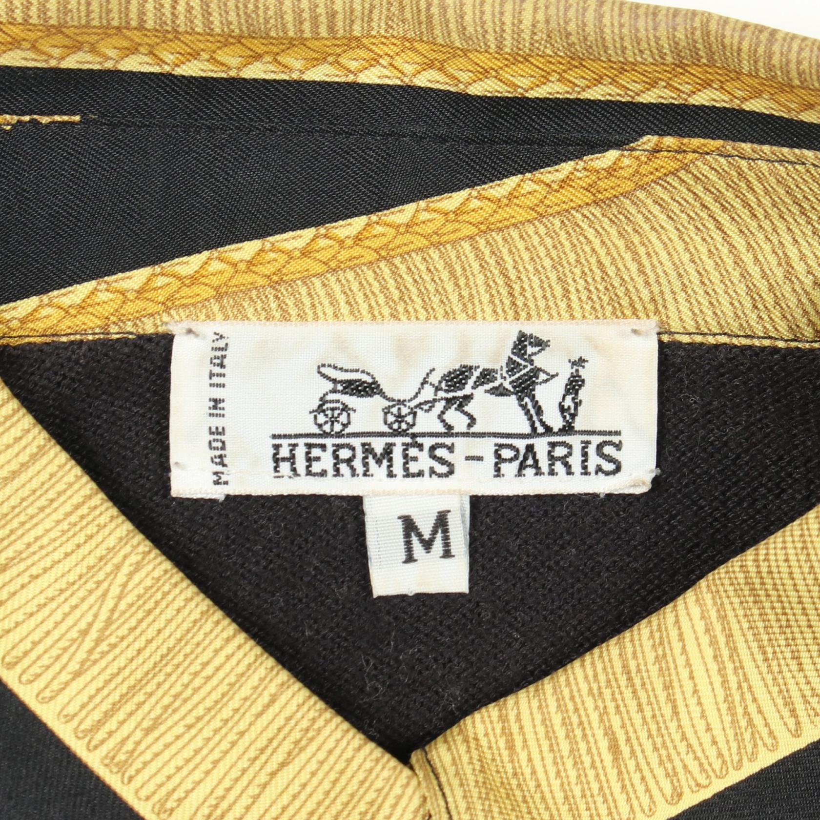 エルメス シルクコットン長袖ポロシャツ