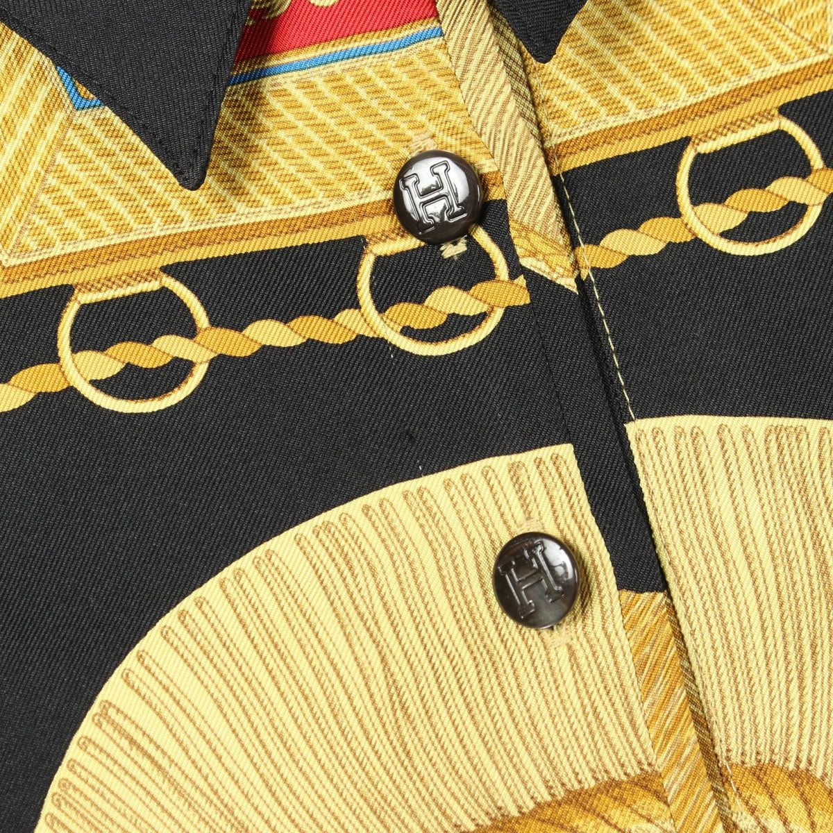 エルメス シルクコットン長袖ポロシャツ