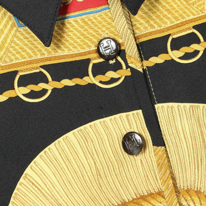 エルメス シルクコットン長袖ポロシャツ