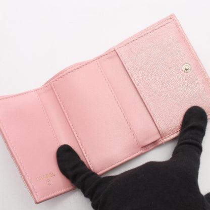 シャネル クラシック スモール フラップ ウォレット キャビアスキン 三つ折り財布