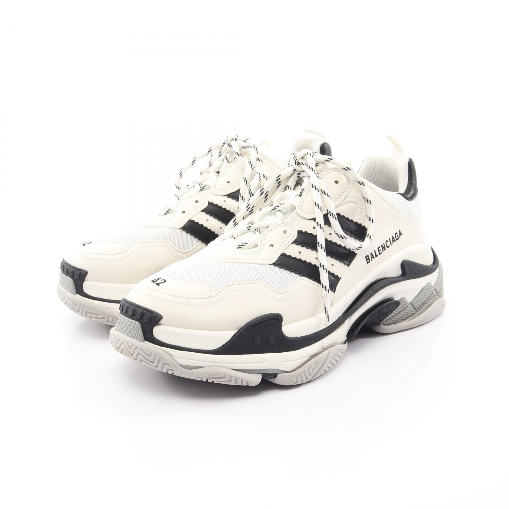 バレンシアガ BALENCIAGA×adidas トリプルS レザーファブリックスニーカー