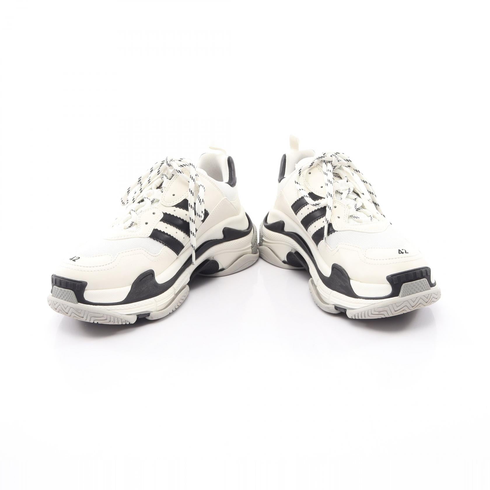 バレンシアガ BALENCIAGA×adidas トリプルS レザーファブリックスニーカー