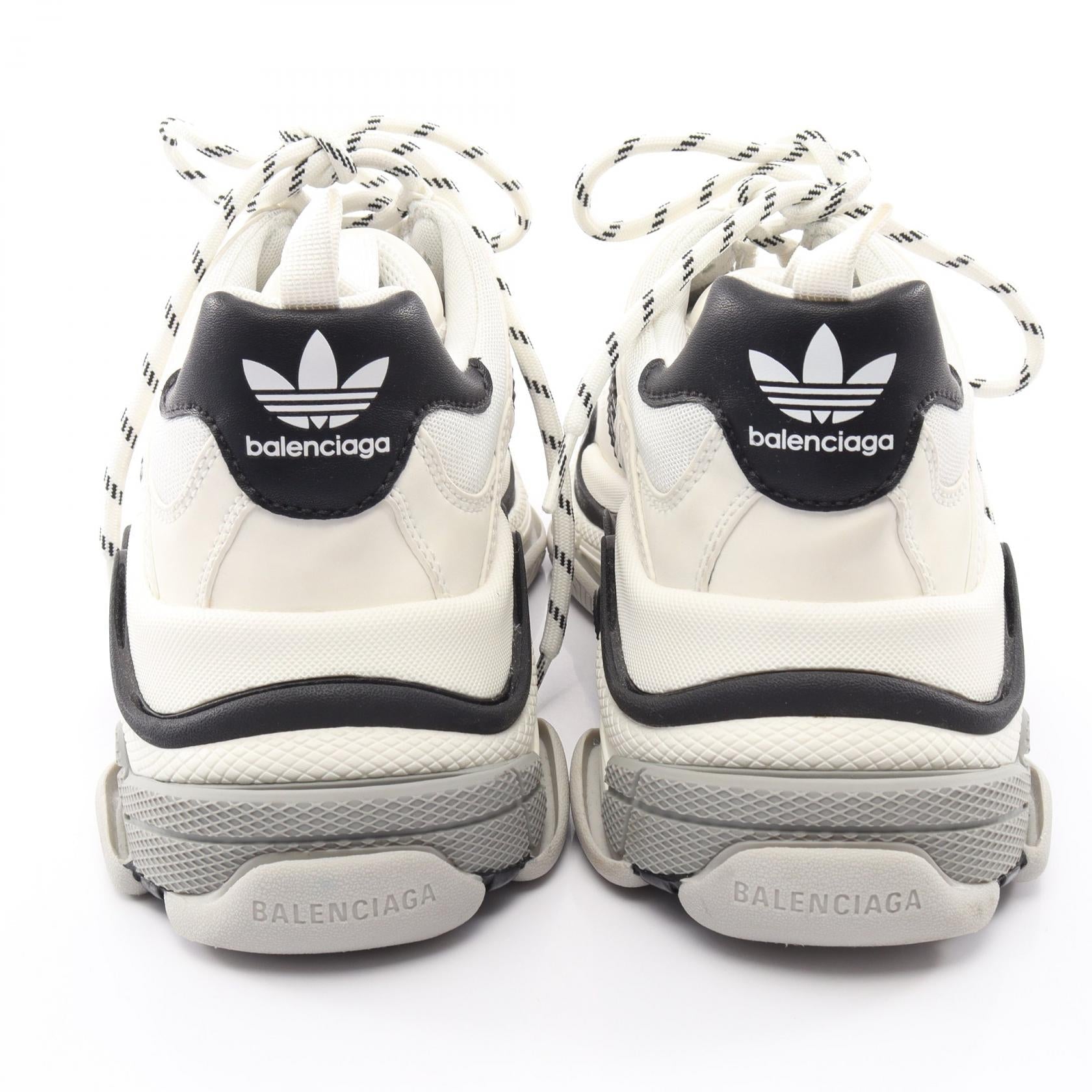 バレンシアガ BALENCIAGA×adidas トリプルS レザーファブリックスニーカー