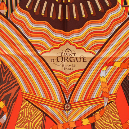 エルメス カレ90 POINT D ORGUE シルクスカーフ