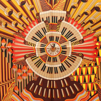 エルメス カレ90 POINT D ORGUE シルクスカーフ
