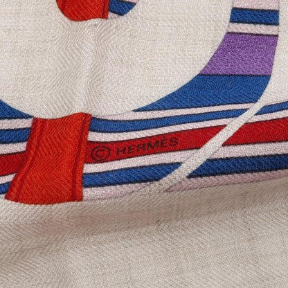 エルメス カレジェアン140 COUVERTURES ET TENUES DE JOUR シルク カシミヤ スカーフ