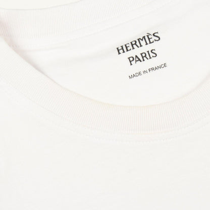 エルメス Hモザイク刺繍ポケット コットン半袖Tシャツ