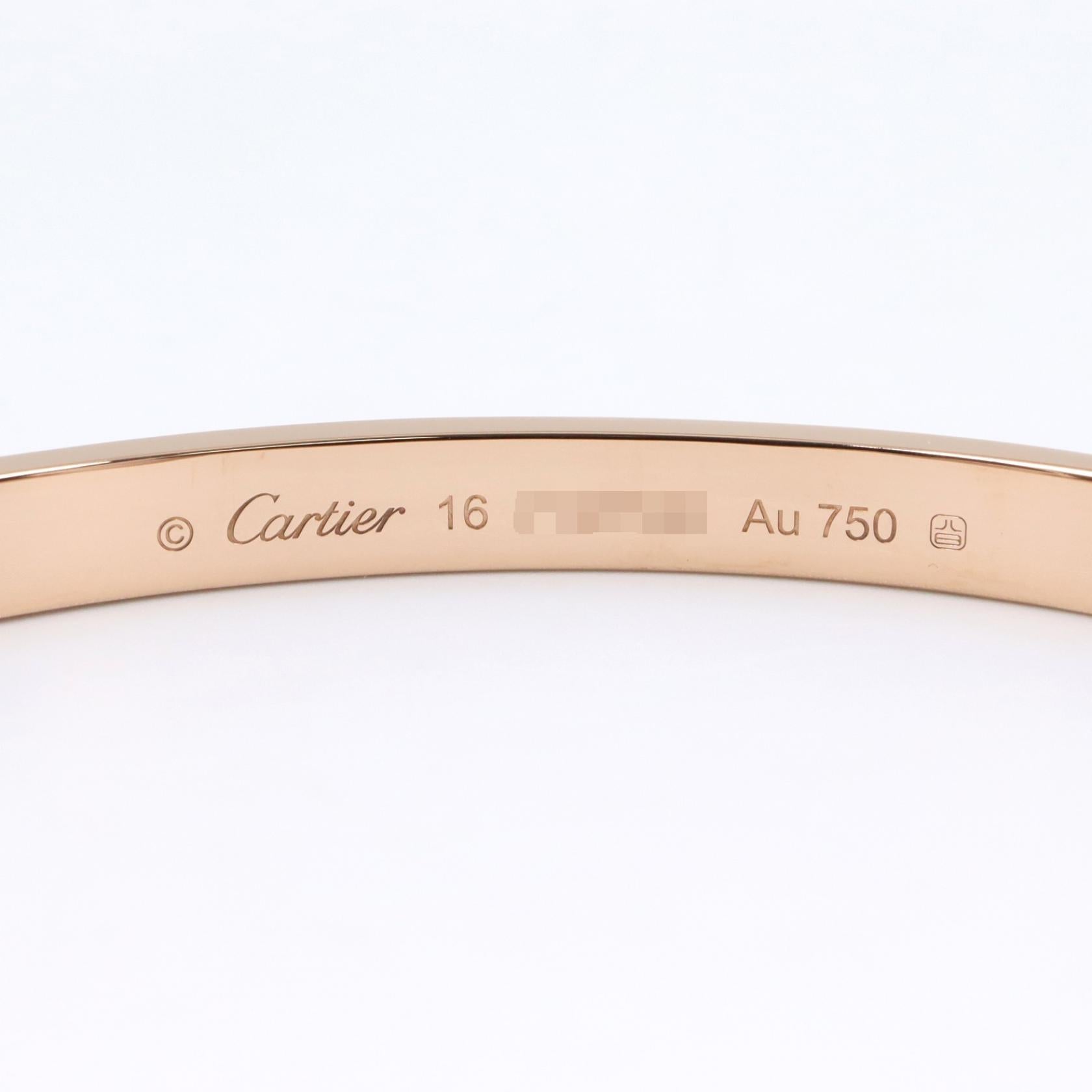 カルティエ ラブブレス Au750 ブレスレット 16号