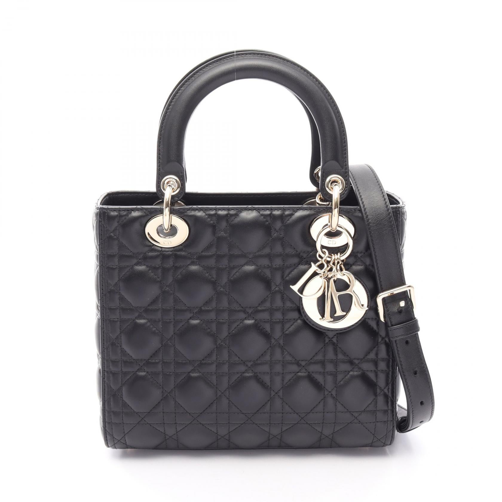 ディオール LADY DIOR レザー ハンドバッグ