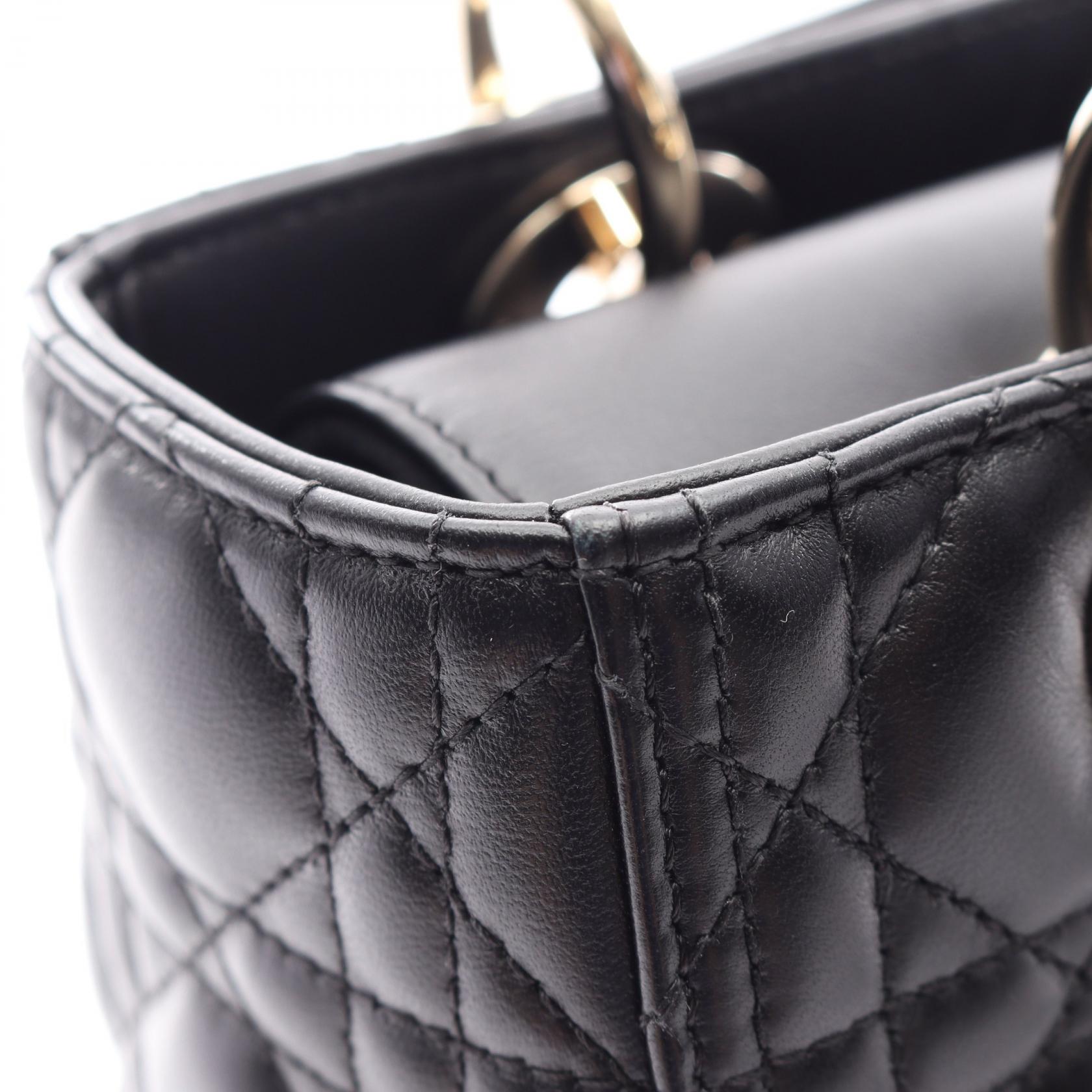 ディオール LADY DIOR レザー ハンドバッグ