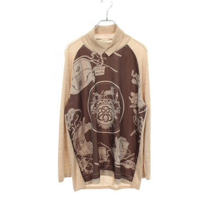 エルメス ツイルレーヌ エクスリブリス シルクカシミヤニットトップス