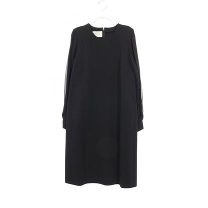 グッチ PLEATED SLEEVES BLACK DRESS レーヨン ワンピース