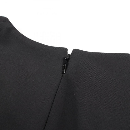 グッチ PLEATED SLEEVES BLACK DRESS レーヨン ワンピース
