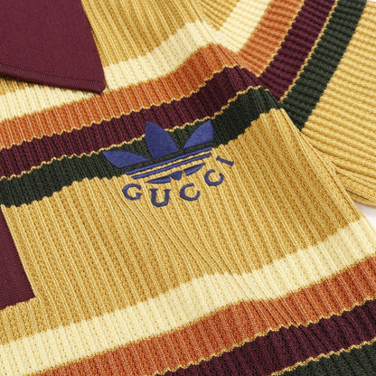 グッチ GUCCI × アディダス レーヨン ニット ポロシャツ