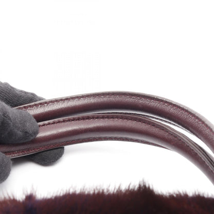 トッズ レザー ファー 2ウェイ ハンドバッグ