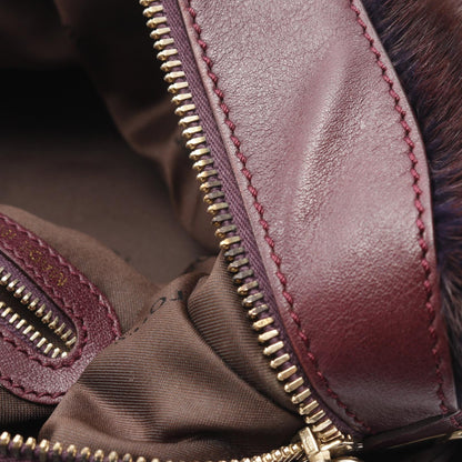 トッズ レザー ファー 2ウェイ ハンドバッグ