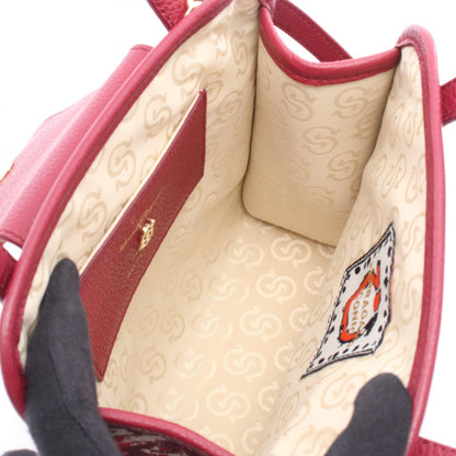 サルヴァトーレ フェラガモ ダブル ガンチーニ キャンバス レザー 2way ハンドバッグ