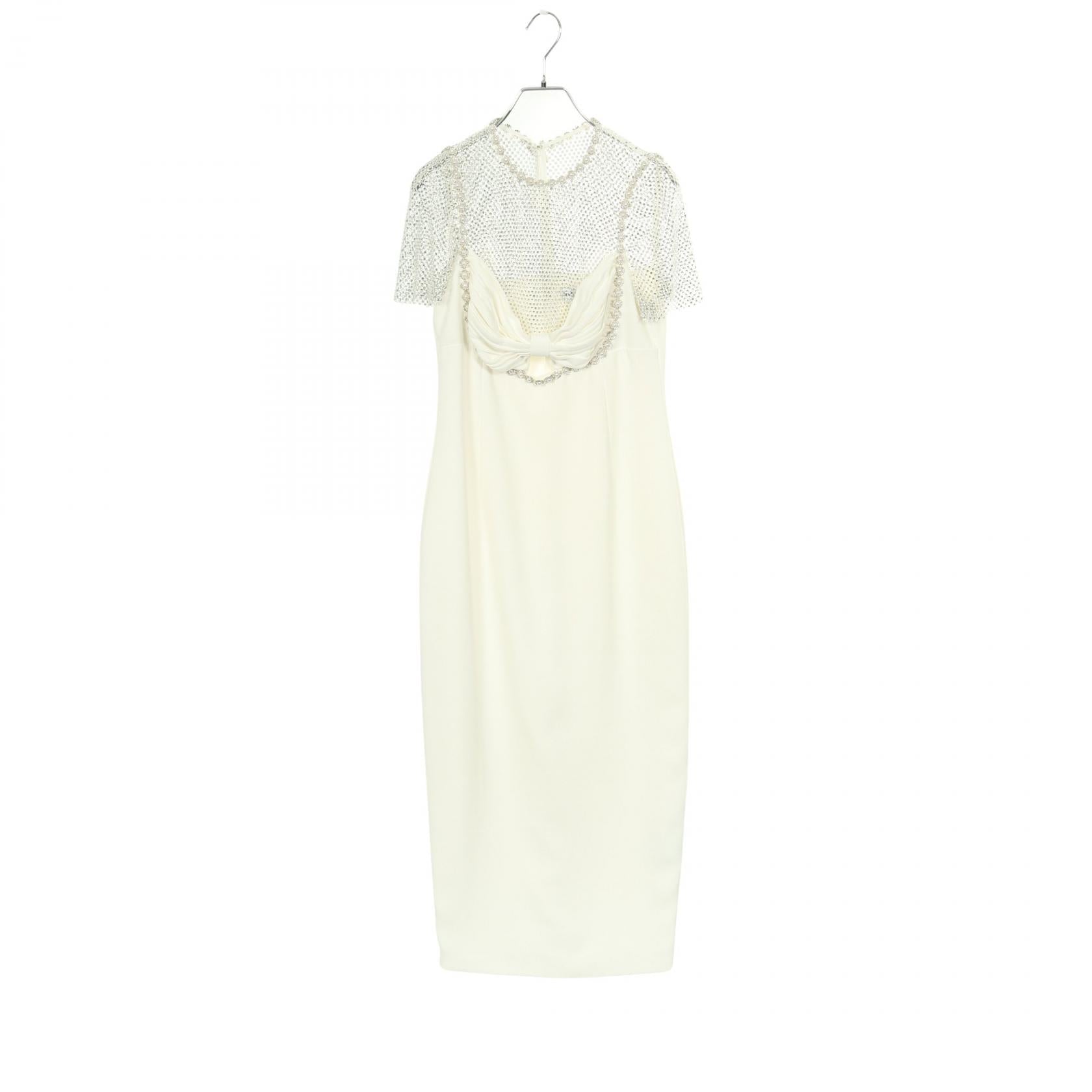 セルフポートレイト WHITE CRAPE DIAMANTE MIDI DRESS ワンピース