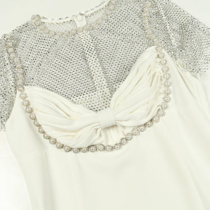 セルフポートレイト WHITE CRAPE DIAMANTE MIDI DRESS ワンピース