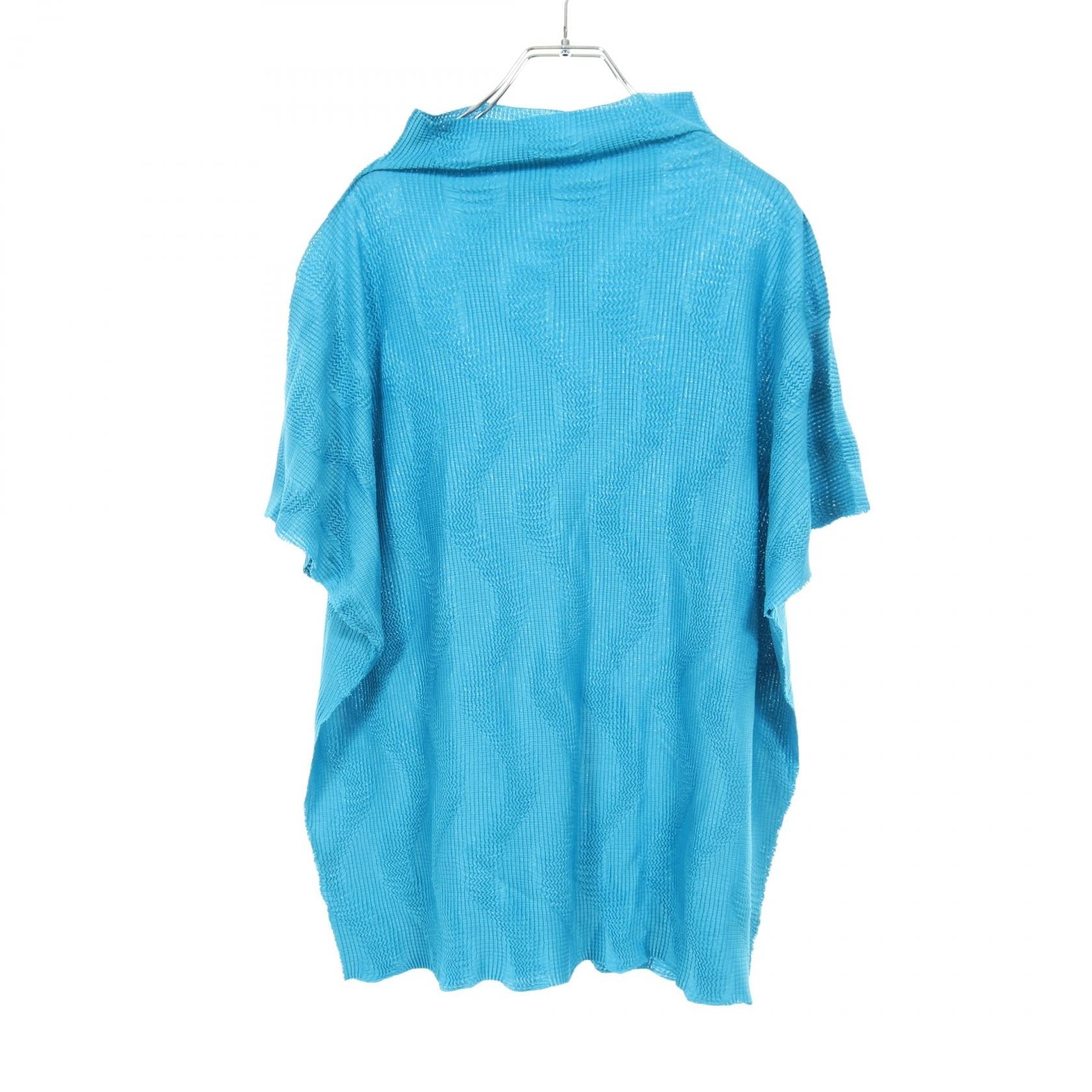 ミーイッセイミヤケ WAVE KNIT STRETCH PLEATS ポリエステルトップス